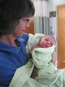 Cathy Deddo with her newborn grandson