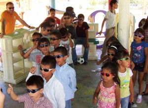 Sunglasses provided to orphans