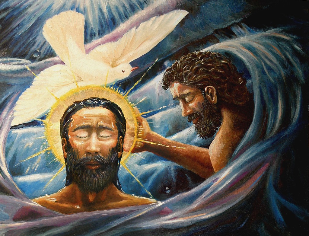 Baptism of Christ by Davezelenka (2005). Creative Commons, used by permission.