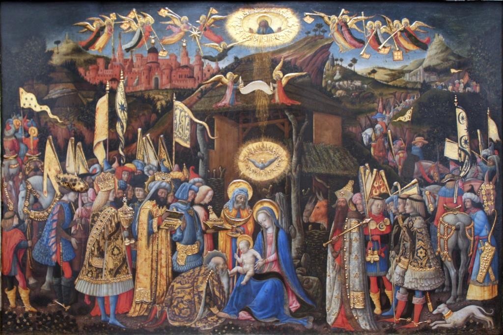 Adoration of the Magi by Antonio Vivarini (1418) (public domain via Wkimedia Commons)