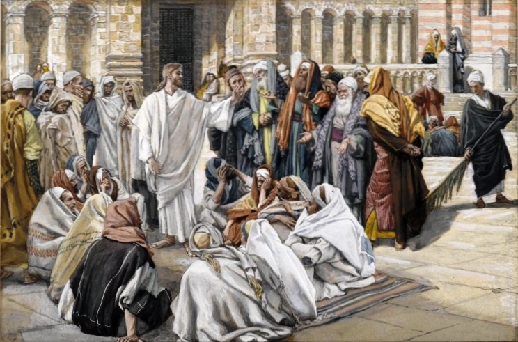 The Pharisees Question Jesus by James Tissot (public domain via Wikimedia Commons)