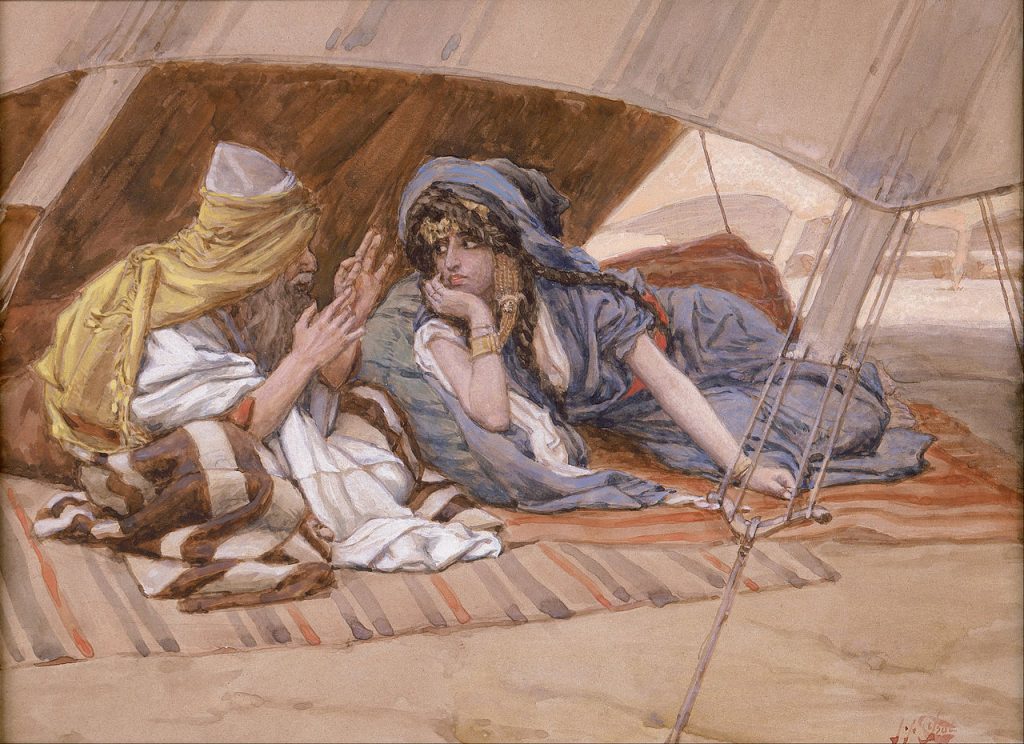 Abram's Counsel to Sarai by Tissot (public domain via Wikimedia Commons)