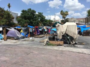 Immigrants tent city in Mexico