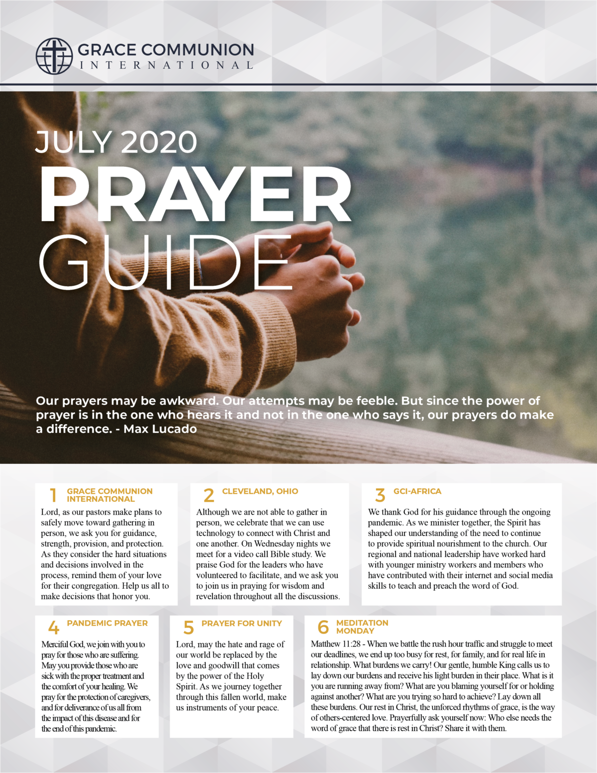 July Prayer Guide GCI Update