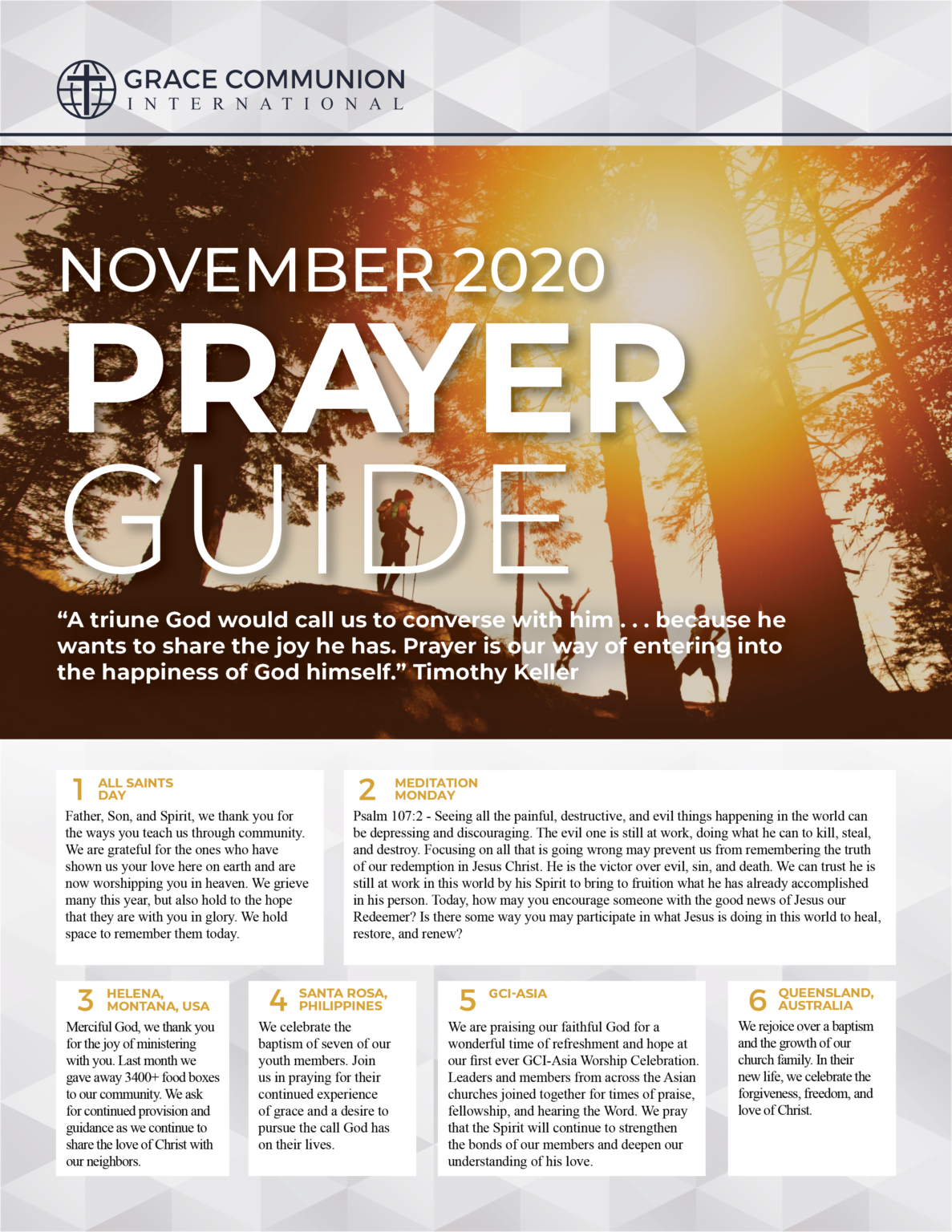 November Prayer Guide GCI Update